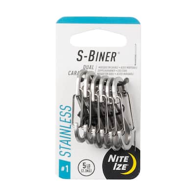 S-Biner Stainless Steel Dual Carabiner #1 - Stainless (6-Pack)