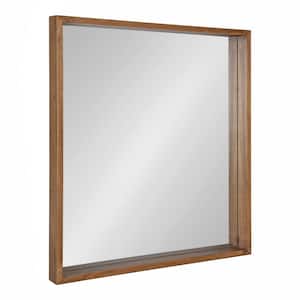 Medium Square Rustic Brown Classic Mirror (30 in. H x 30 in. W)