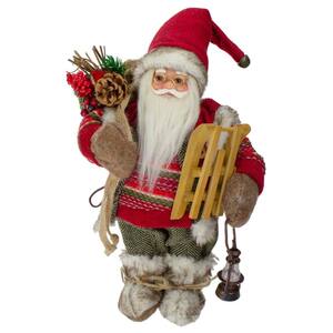 12 in. Standing Santa With a Sled and Lantern Christmas Figure