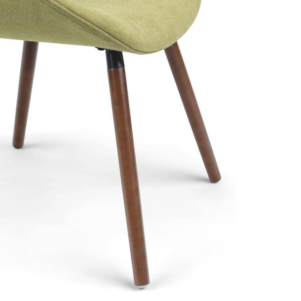 Simpli Home Malden Parsons Side Chair in Acid Green with Wood Base