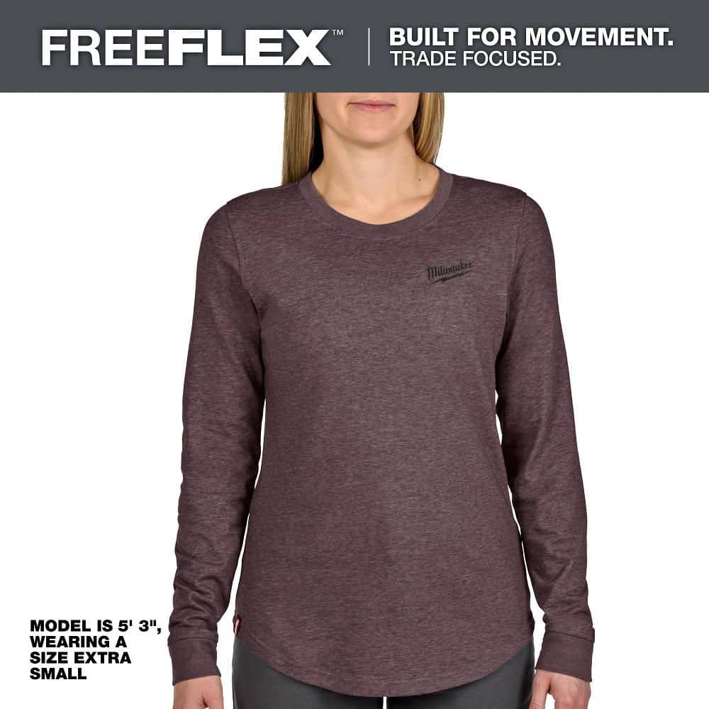 Women's Large Purple FREEFLEX Long Sleeve Hybrid T-Shirt price history on PriceWatchPro