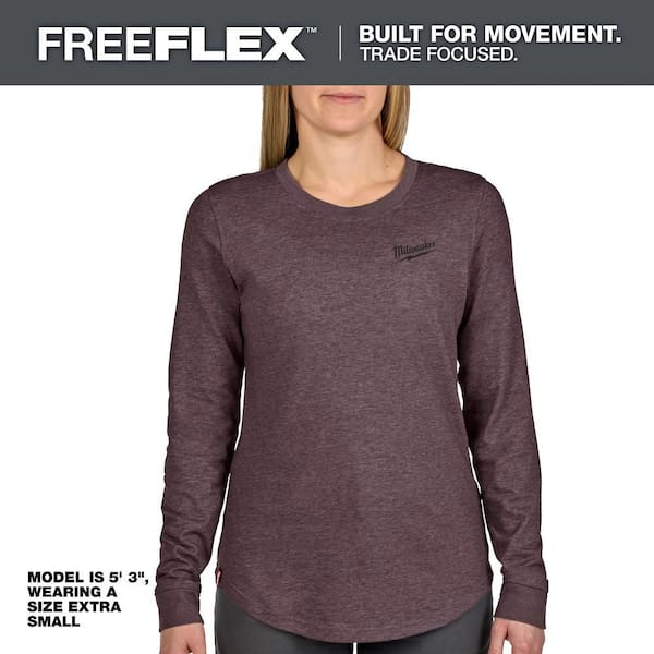 Women's Medium Purple FREEFLEX Long Sleeve Hybrid T-Shirt