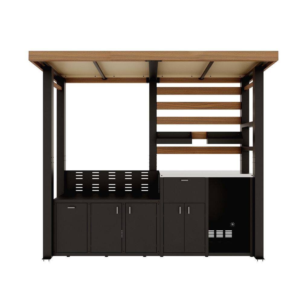 Outdoor Kitchen Series Natural Gas Modular Galvanized Steel Patio Grill Island with Stainless Steel Tabletop in Black price history on PriceWatchPro