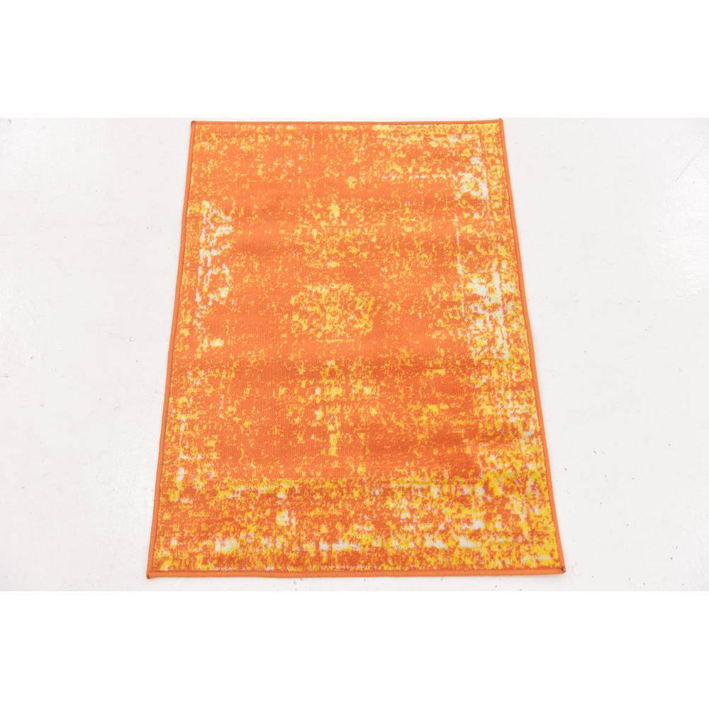 Casino Sofia Chic Orange Synthetic 2'2" x 3'1" Indoor Rug