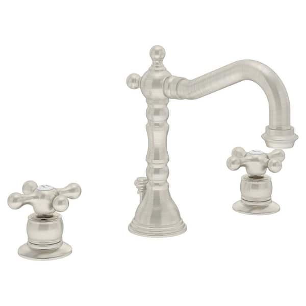 Symmons Carrington 8 in. Widespread 2-Handle Bathroom Faucet with Drain Assembly in Brushed Nickel
