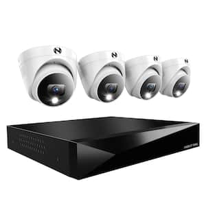 12-Channel Wired DVR Security System with 2TB Hard Drive and 4 2K Wired Dome Spotlight Cameras with 2-Way Audio