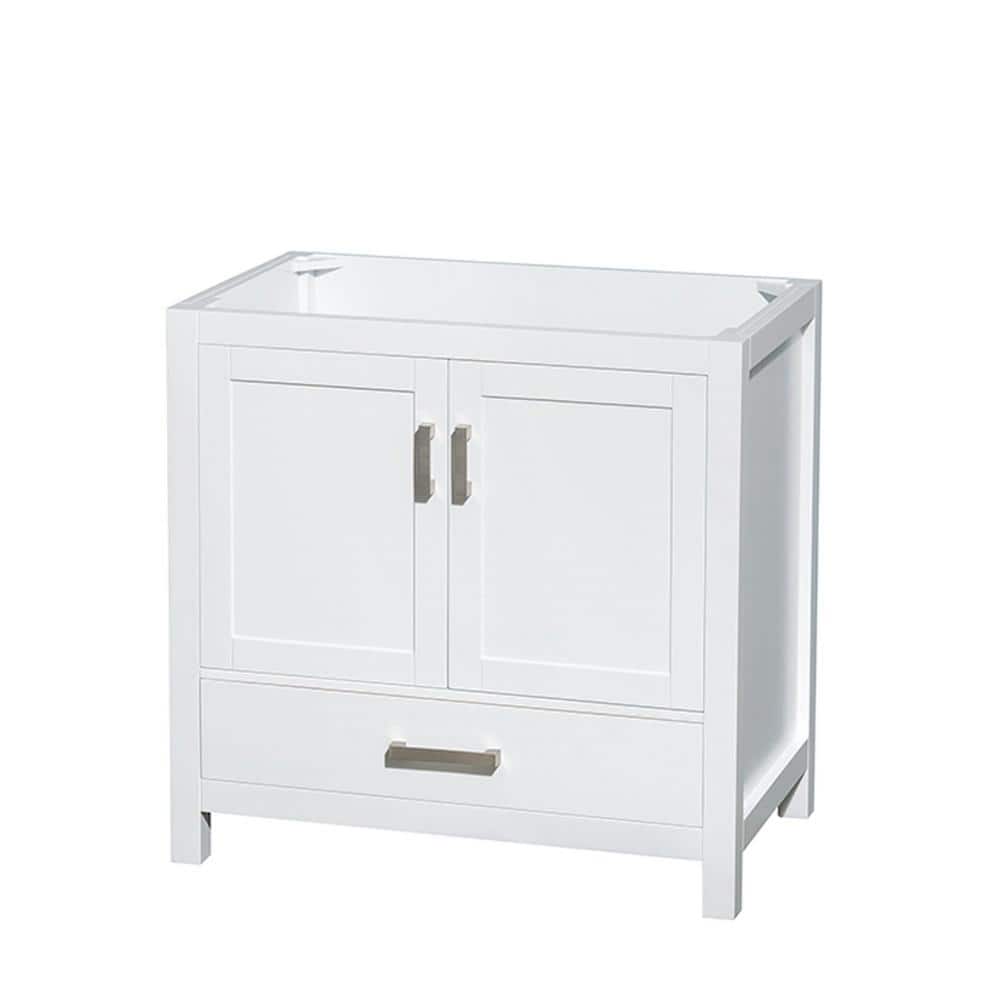 Sheffield 35" Elegant White Solid Wood Single Bathroom Vanity Base