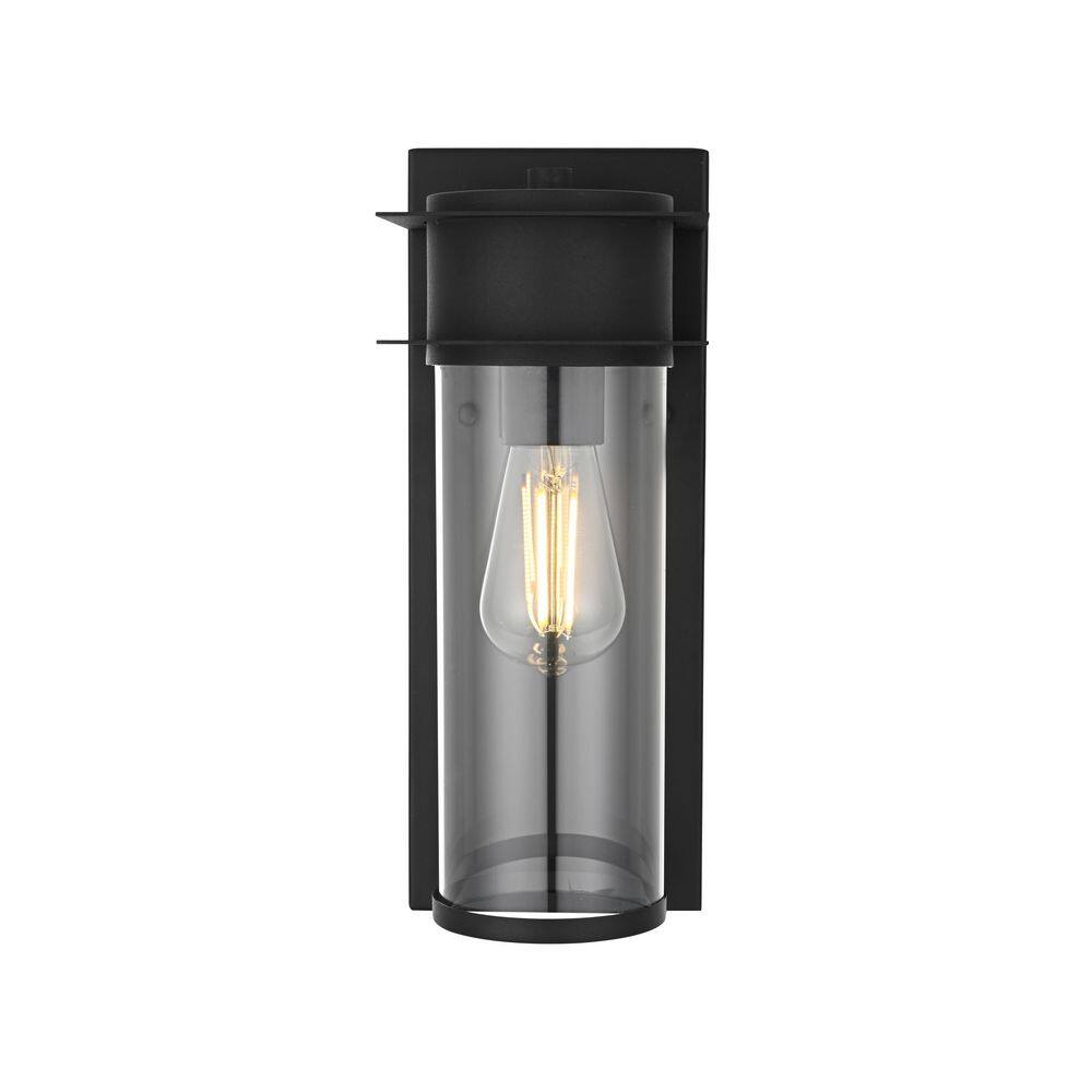 14 in. Black Outdoor Hardwired Wall Sconce with No Bulbs Included price history on PriceWatchPro