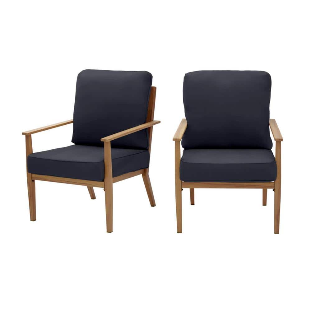 Hampton Bay Alderton Brown Steel Outdoor Patio Lounge Chair with