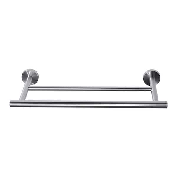Round 16 in. Wall Mounted Towel Bar in Brushed Nickel