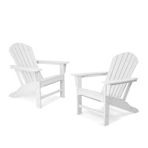 White 2-Piece Plastic Patio Conversation Set (2-Piece Adirondack Chair)