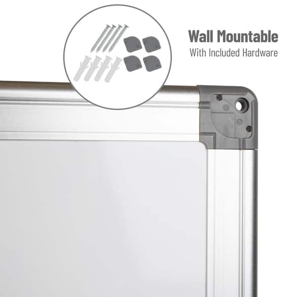 Basics Small Dry Erase Whiteboard, Magnetic White Board with Marker  and Magnets - 8.5 x 11, Plastic/Aluminum Frame