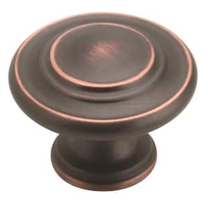 Inspirations 1-5/16 in. Dia (33 mm) Oil-Rubbed Bronze Round Cabinet Knob (10-Pack)