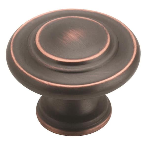 Amerock Inspirations 1-5/16 in. Dia (33 mm) Oil-Rubbed Bronze Round Cabinet Knob (10-Pack)