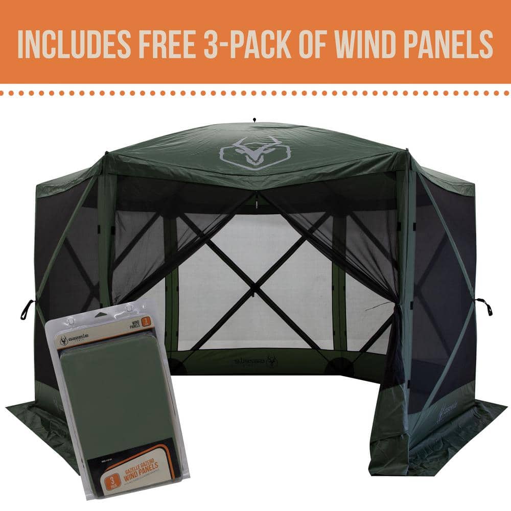 Gazelle G6 6Sided Portable Gazebo, PopUp Hub Screen Tent, 8Person