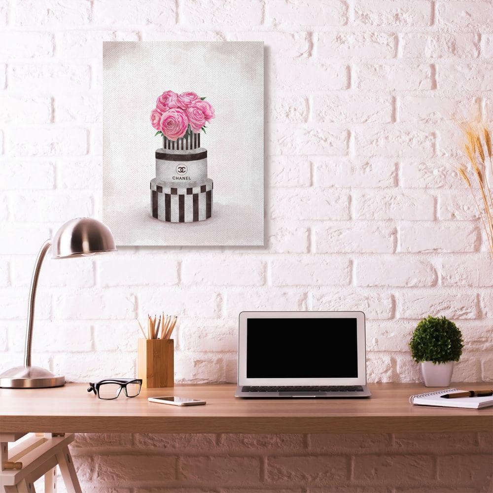 Pink Floral Abstract Canvas Wall Art, 30" x 40"