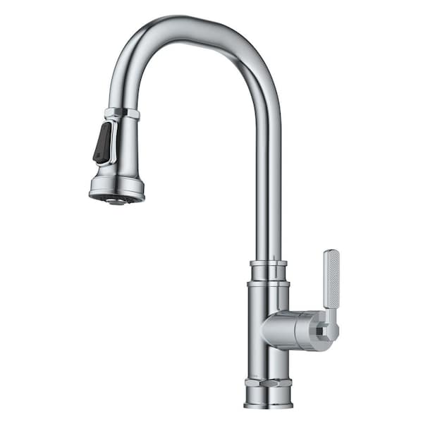 KRAUS Single Handle Allyn Transitional Industrial Pull-Down Sprayer Kitchen Faucet in Chrome