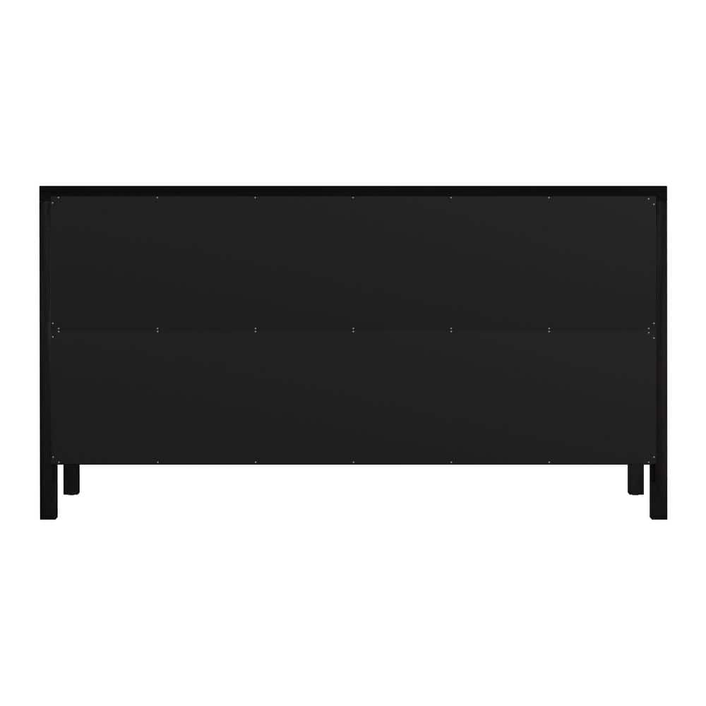 Antique Coffee 6-Drawer Wide Dresser with Ball Bearing Slides