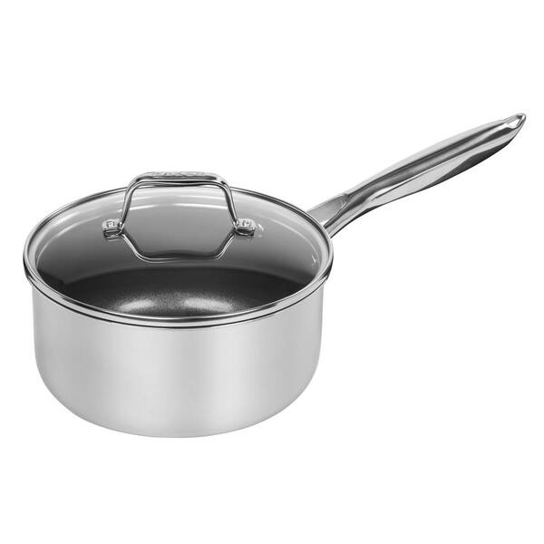 MAKER Homeware 3 Qt. Stainless Steel Saucepan with Lid
