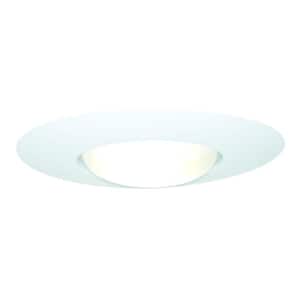 E26 Series 6 in. White Recessed Ceiling Light Open Trim with Socket Support