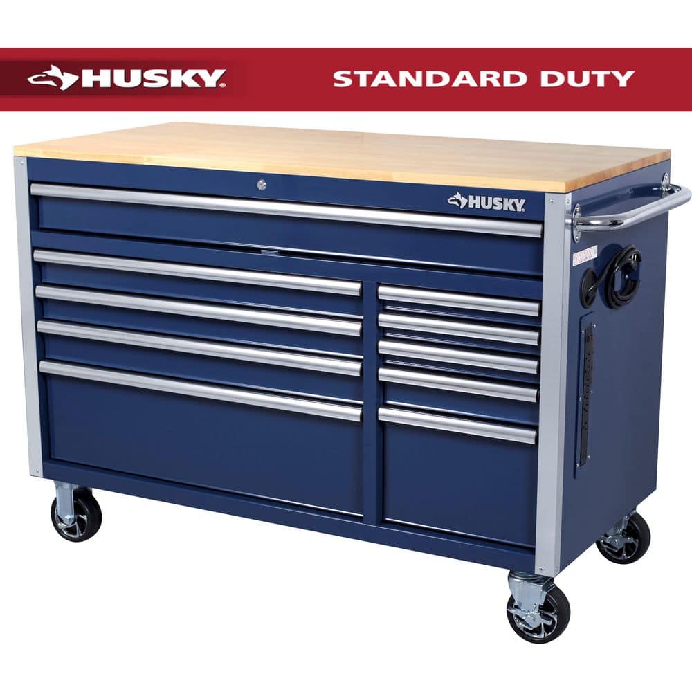 Husky 52 in. W x 25 in. D 10-Drawer Mobile Workbench Tool Chest