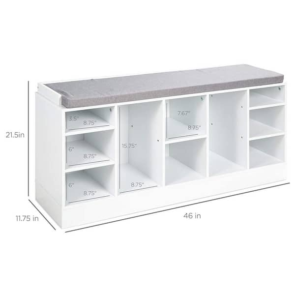 21.5 in. H 10-Pair Gray Wood Shoe Rack Bench 4-Tier Storage Shelf shoes-220  - The Home Depot