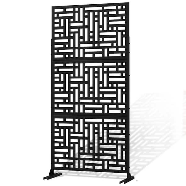 Dovelina 74.8 in. Stainless Steel Privacy Screen Garden Fence in Black