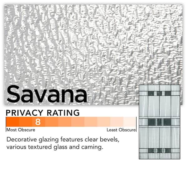 36 in. x 80 in. Savana Medium Oak Left-Hand Inswing 3/4 Lite Decorative Fiberglass Prehung Front Door