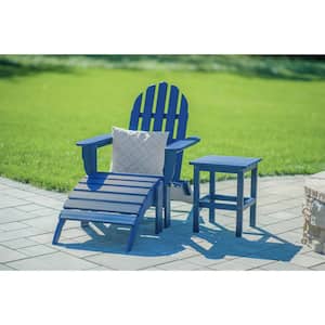 Icon Navy Recycled Folding Plastic Adirondack Chair (3-Piece)