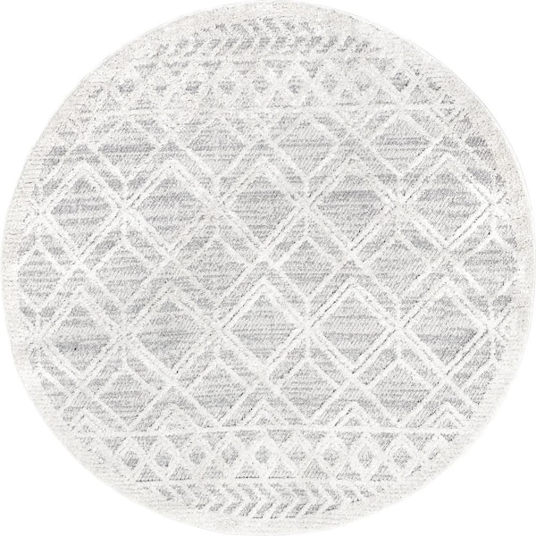 nuLOOM Ansley Light Grey 8 ft.  Geometric Round Rug