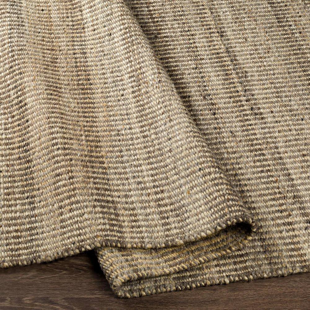 Gray Flat Woven Wool Rectangular 5' x 7' Rug