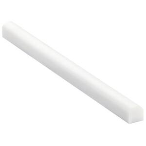 Bianco Dolomite White 0.75 in. x 12 in. Polished Marble Pencil Liner Wall Tile Trim