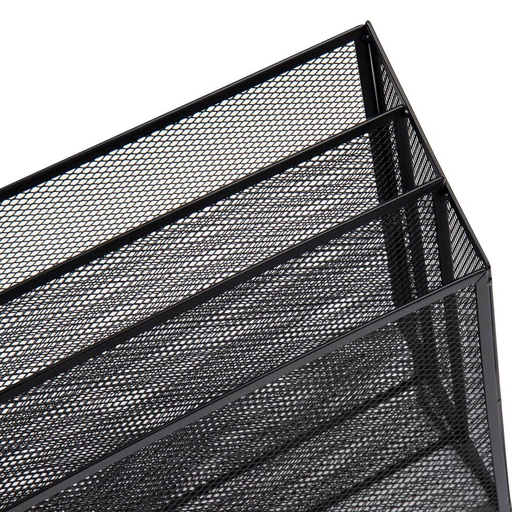 Mind Reader Black Steel Mesh 3-Tier Document Sorter