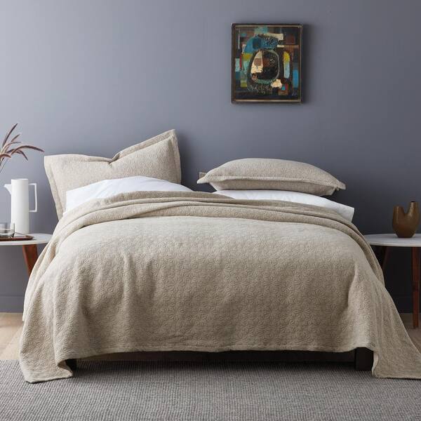 The Company Store Winfield Taupe Solid Cotton Full Coverlet