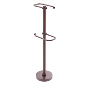 Free Standing Two Roll Toilet Paper Holder Stand in Antique Copper