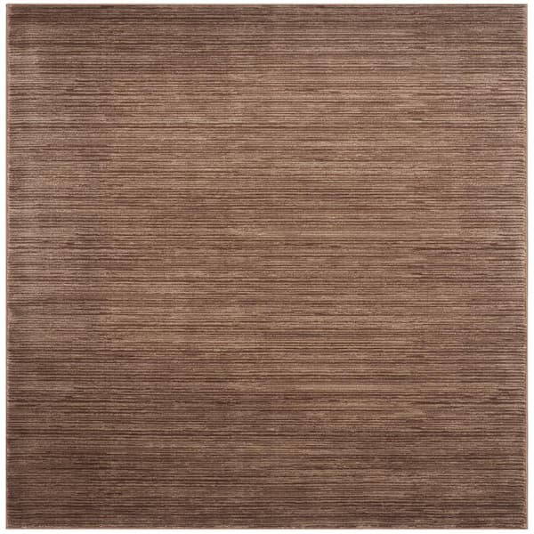 Vision 5 ft. x 5 ft. Square Brown Solid Marle Area Rug