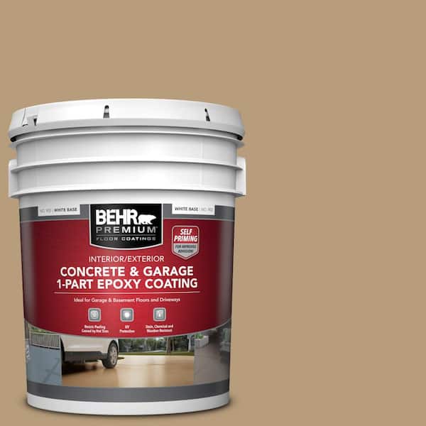 BEHR PREMIUM 5 gal. #PFC-28 Desert Sandstone Self-Priming 1-Part Epoxy Satin Interior/Exterior Concrete and Garage Floor Paint