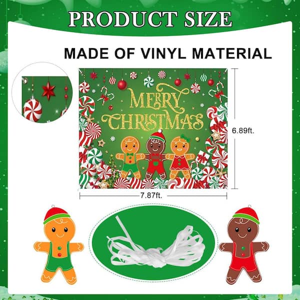 Wellco 7.87 ft. L x 6.89 ft. H Gingerbread Man Christmas Scene
