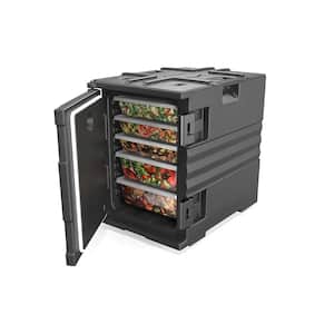 82 qt. Food Storage Container Catering Food Box Insulated Food Carrier in Black