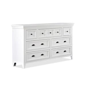 Ranchero White 7-Drawer 56 in. Wide Dresser