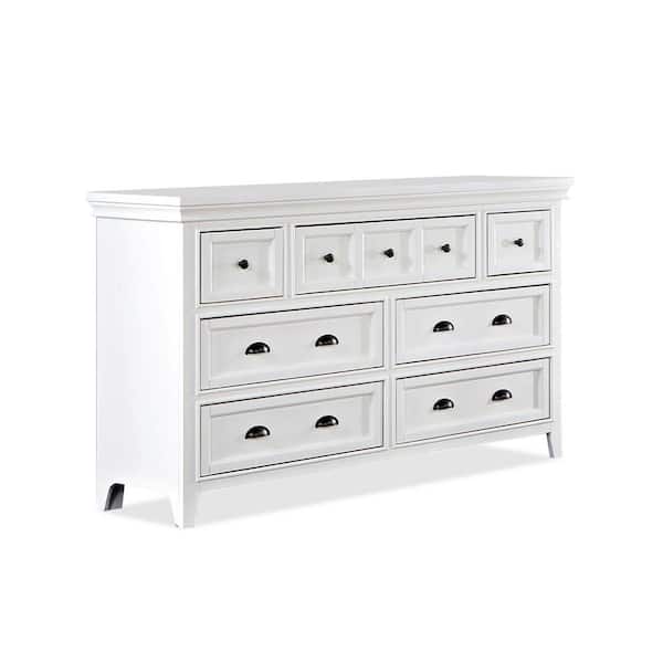 Furniture of America Ranchero White 7-Drawer 56 in. Wide Dresser