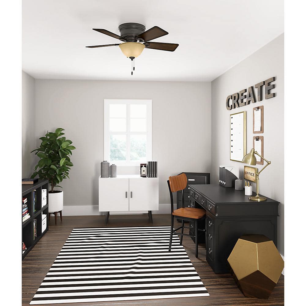 Conroy Onyx Bengal 42" Low Profile Ceiling Fan with Mahogany Blades and LED Light