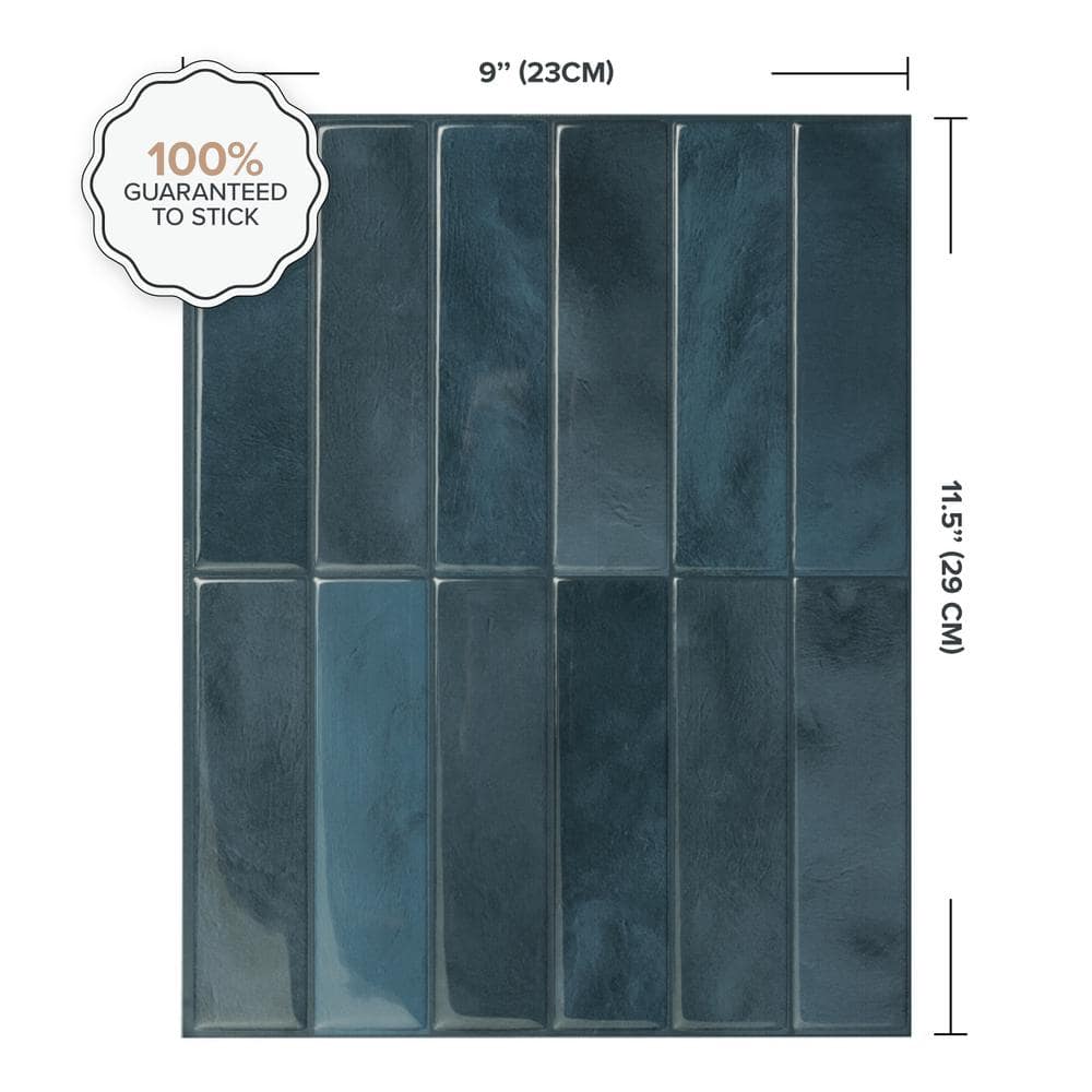 Morocco Agadir Glossy Blue Peel and Stick Wall Tile