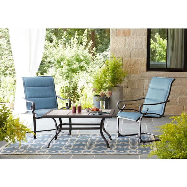 C Spring Outdoor Patio Lounge Chair, Sling Back Patio Chairs Home Depot