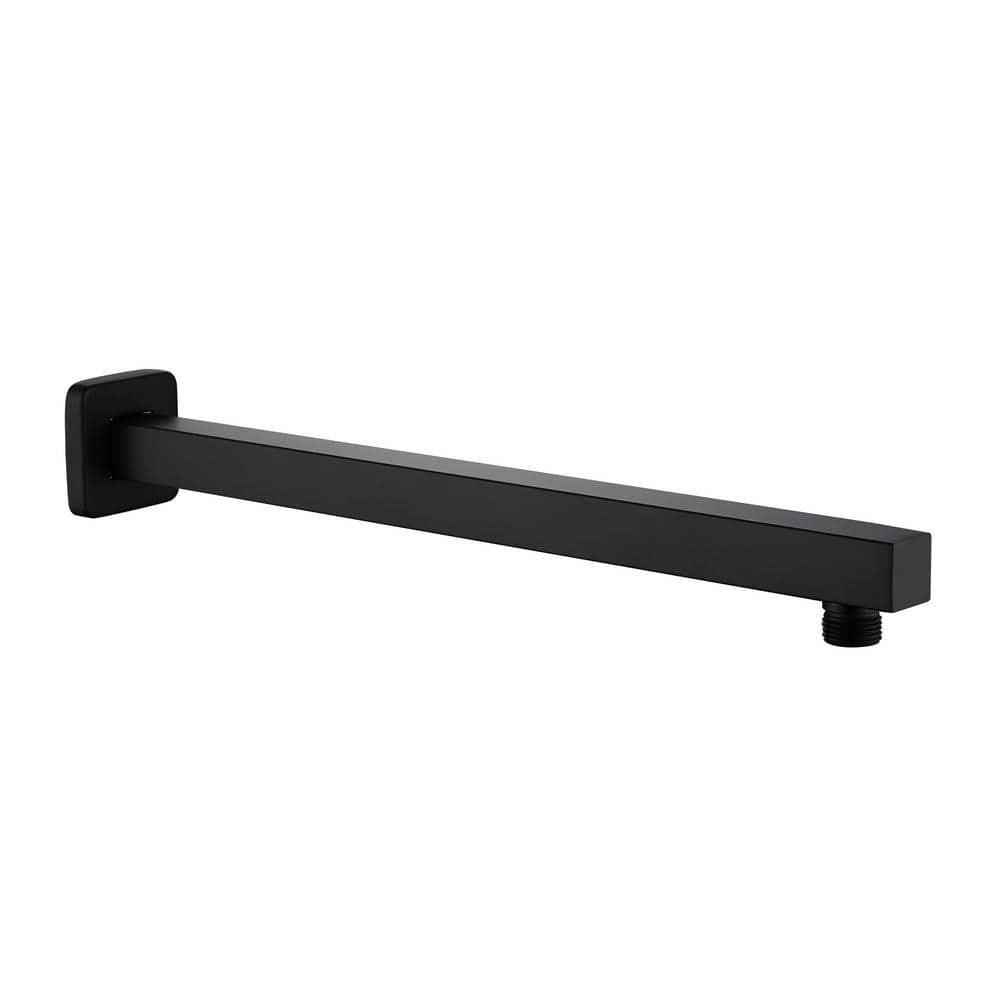 CASAINC 16 in. Square Wall Mount Standard Shower Arm and Flange, Matte ...