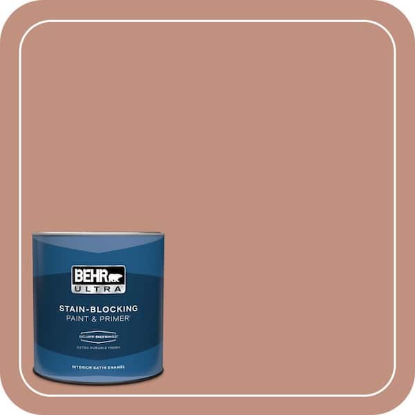 BEHR ULTRA 1 qt. #MQ1-51 Mesa Peach Extra Durable Satin Enamel Interior Paint & Primer