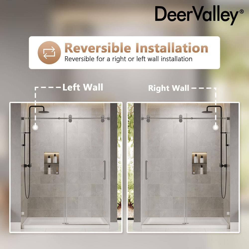 Concord 60" Frameless Sliding Shower Door with Chrome Finish