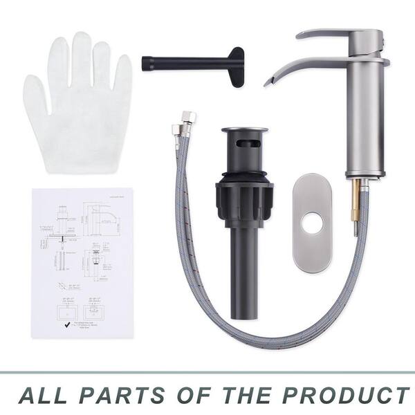 ALEASHA Single Handle Deck Mounted Waterfall Bathroom Faucet with