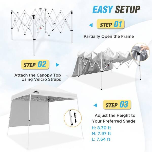 EAGLE PEAK 10 ft. x 10 ft. Outdoor Pop Up Slant Leg Canopy