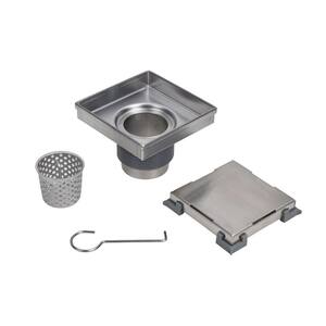 Oatey Designline 4 In X 4 In Stainless Steel Square Shower Drain With Tile In Pattern Drain Cover Dss1040r2 The Home Depot